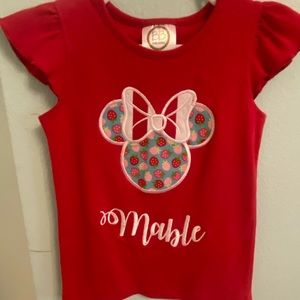 Mable Appliquéd Monogramed Minnie Disney Shirt